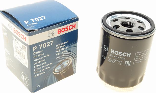 BOSCH F 026 407 027 - Eļļas filtrs adetalas.lv