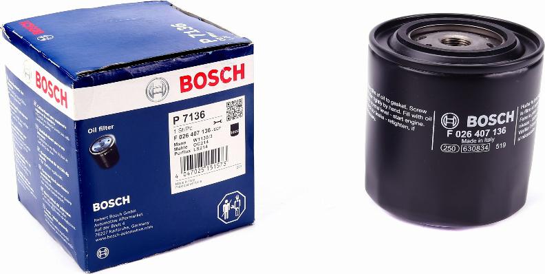 BOSCH F 026 407 136 - Eļļas filtrs adetalas.lv