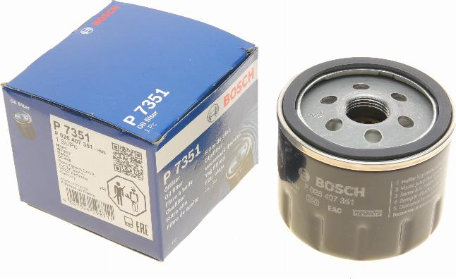 BOSCH F 026 407 351 - Eļļas filtrs adetalas.lv