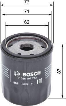 BOSCH F 026 407 213 - Eļļas filtrs adetalas.lv