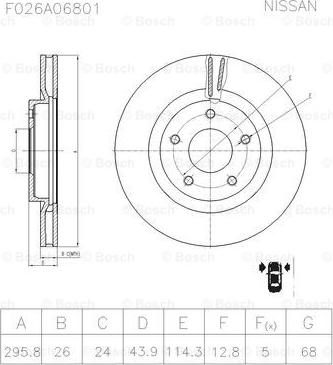 BOSCH F 026 A06 801 - Bremžu diski adetalas.lv