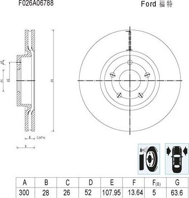 BOSCH F 026 A06 788 - Bremžu diski adetalas.lv