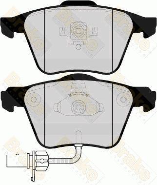 Brake Engineering PA1620 - Bremžu uzliku kompl., Disku bremzes adetalas.lv