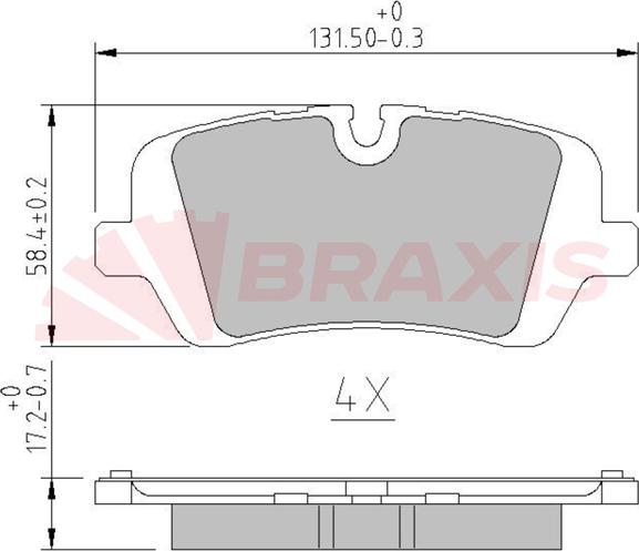 Braxis AA0658 - Bremžu uzliku kompl., Disku bremzes adetalas.lv