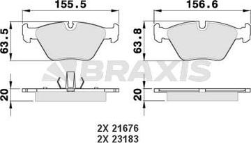 Braxis AA0083 - Bremžu uzliku kompl., Disku bremzes adetalas.lv