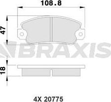 Braxis AA0030 - Bremžu uzliku kompl., Disku bremzes adetalas.lv