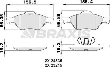 Braxis AA0026 - Bremžu uzliku kompl., Disku bremzes adetalas.lv