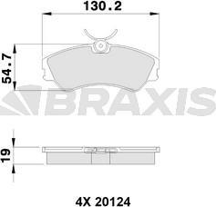 Braxis AA0191 - Bremžu uzliku kompl., Disku bremzes adetalas.lv