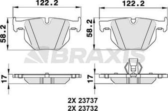 Braxis AA0157 - Bremžu uzliku kompl., Disku bremzes adetalas.lv