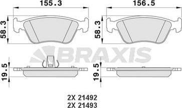 Braxis AA0186 - Bremžu uzliku kompl., Disku bremzes adetalas.lv