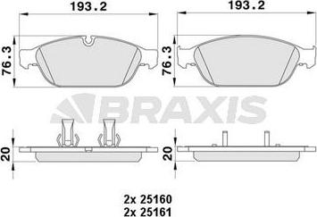 Braxis AA0394 - Bremžu uzliku kompl., Disku bremzes adetalas.lv