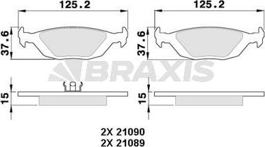 Braxis AA0344 - Bremžu uzliku kompl., Disku bremzes adetalas.lv