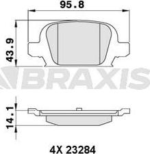 Braxis AA0259 - Bremžu uzliku kompl., Disku bremzes adetalas.lv