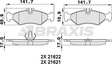 Braxis AA0253 - Bremžu uzliku kompl., Disku bremzes adetalas.lv