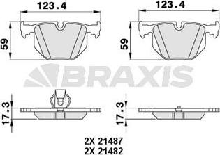 Braxis AA0264 - Bremžu uzliku kompl., Disku bremzes adetalas.lv