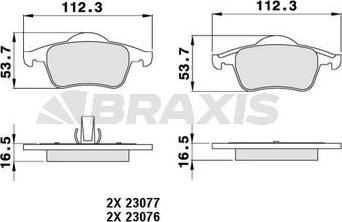 Braxis AA0203 - Bremžu uzliku kompl., Disku bremzes adetalas.lv