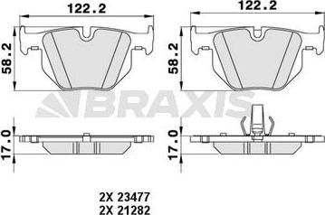 Braxis AA0230 - Bremžu uzliku kompl., Disku bremzes adetalas.lv