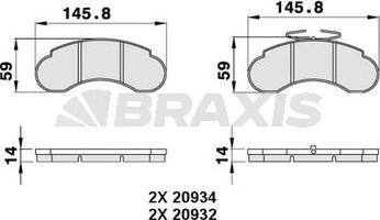 Braxis AA0279 - Bremžu uzliku kompl., Disku bremzes adetalas.lv