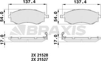 Braxis AB0496 - Bremžu uzliku kompl., Disku bremzes adetalas.lv