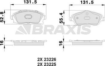 Braxis AB0007 - Bremžu uzliku kompl., Disku bremzes adetalas.lv