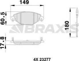 Braxis AB0114 - Bremžu uzliku kompl., Disku bremzes adetalas.lv