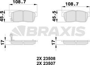 Braxis AB0117 - Bremžu uzliku kompl., Disku bremzes adetalas.lv