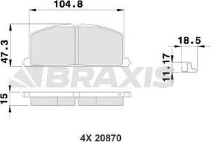 Braxis AB0215 - Bremžu uzliku kompl., Disku bremzes adetalas.lv