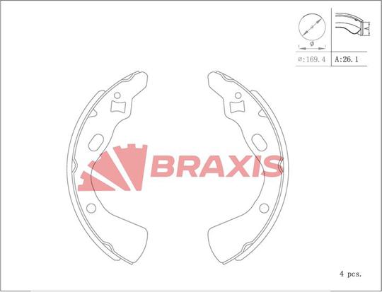 Braxis AC0154 - Bremžu loku komplekts adetalas.lv