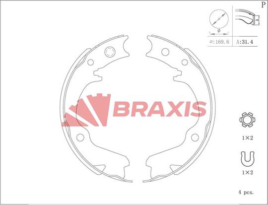 Braxis AC0202 - Bremžu loku kompl., Stāvbremze adetalas.lv