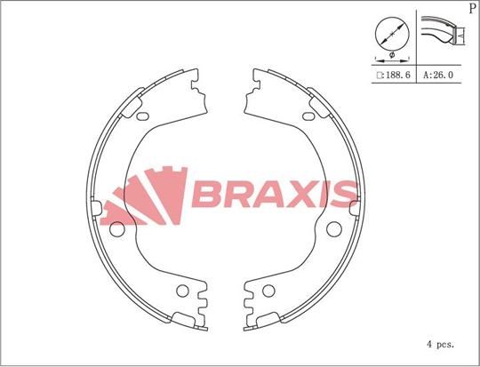 Braxis AC0215 - Bremžu loku kompl., Stāvbremze adetalas.lv