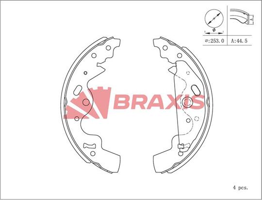 Braxis AC0224 - Bremžu loku komplekts adetalas.lv