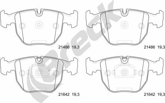 Breck 21486 00 701 10 - Bremžu uzliku kompl., Disku bremzes adetalas.lv