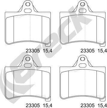 Breck 23305 00 702 00 - Bremžu uzliku kompl., Disku bremzes adetalas.lv