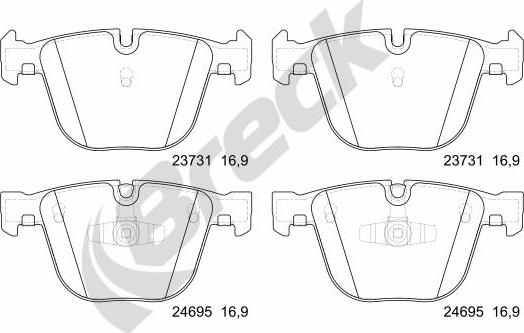 Breck 23731 00 702 10 - Bremžu uzliku kompl., Disku bremzes adetalas.lv