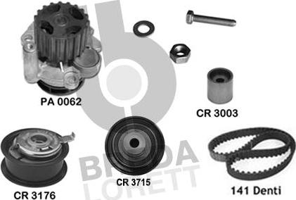 Breda Lorett KPA0050B - Ūdenssūknis + Zobsiksnas komplekts adetalas.lv