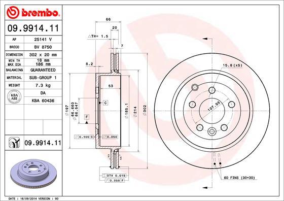 Brembo 09.9914.11 - Bremžu diski adetalas.lv