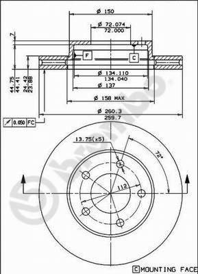 Brembo 09.4866.10 - Bremžu diski adetalas.lv