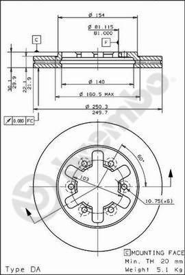 Brembo 09.5014.10 - Bremžu diski adetalas.lv