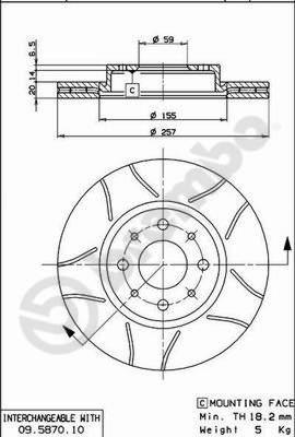 Brembo 09.5870.75 - Bremžu diski adetalas.lv