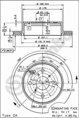 Brembo 09.5744.10 - Bremžu diski adetalas.lv