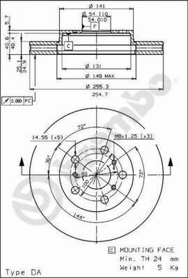 Brembo 09.5712.10 - Bremžu diski adetalas.lv