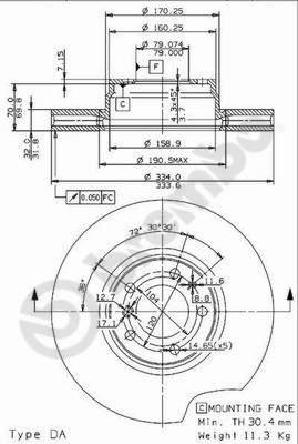 Brembo 09.6913.11 - Bremžu diski adetalas.lv