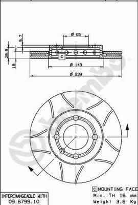 Brembo 09.6799.75 - Bremžu diski adetalas.lv