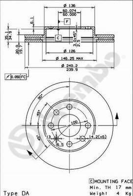 Brembo 09.8635.75 - Bremžu diski adetalas.lv