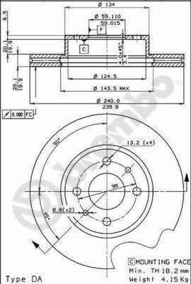 Brembo 09.3023.20 - Bremžu diski adetalas.lv