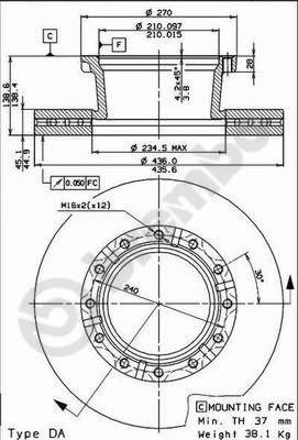 Brembo 09.7183.40 - Bremžu diski adetalas.lv