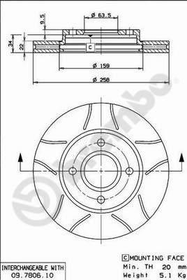 Brembo 09.7806.75 - Bremžu diski adetalas.lv