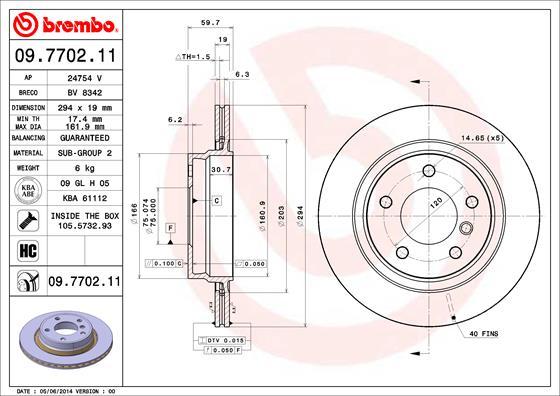 Brembo 09.7702.11 - Bremžu diski adetalas.lv