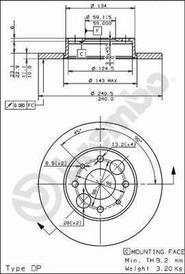 Brembo 08.4917.20 - Bremžu diski adetalas.lv