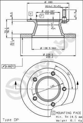 Brembo 08.5181.10 - Bremžu diski adetalas.lv